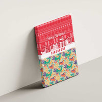 Singapore Christmas Canvas Wall Art with Skyline Batik Patterns Landmark Silhouettes and Festive Design - Wonder Print Shop