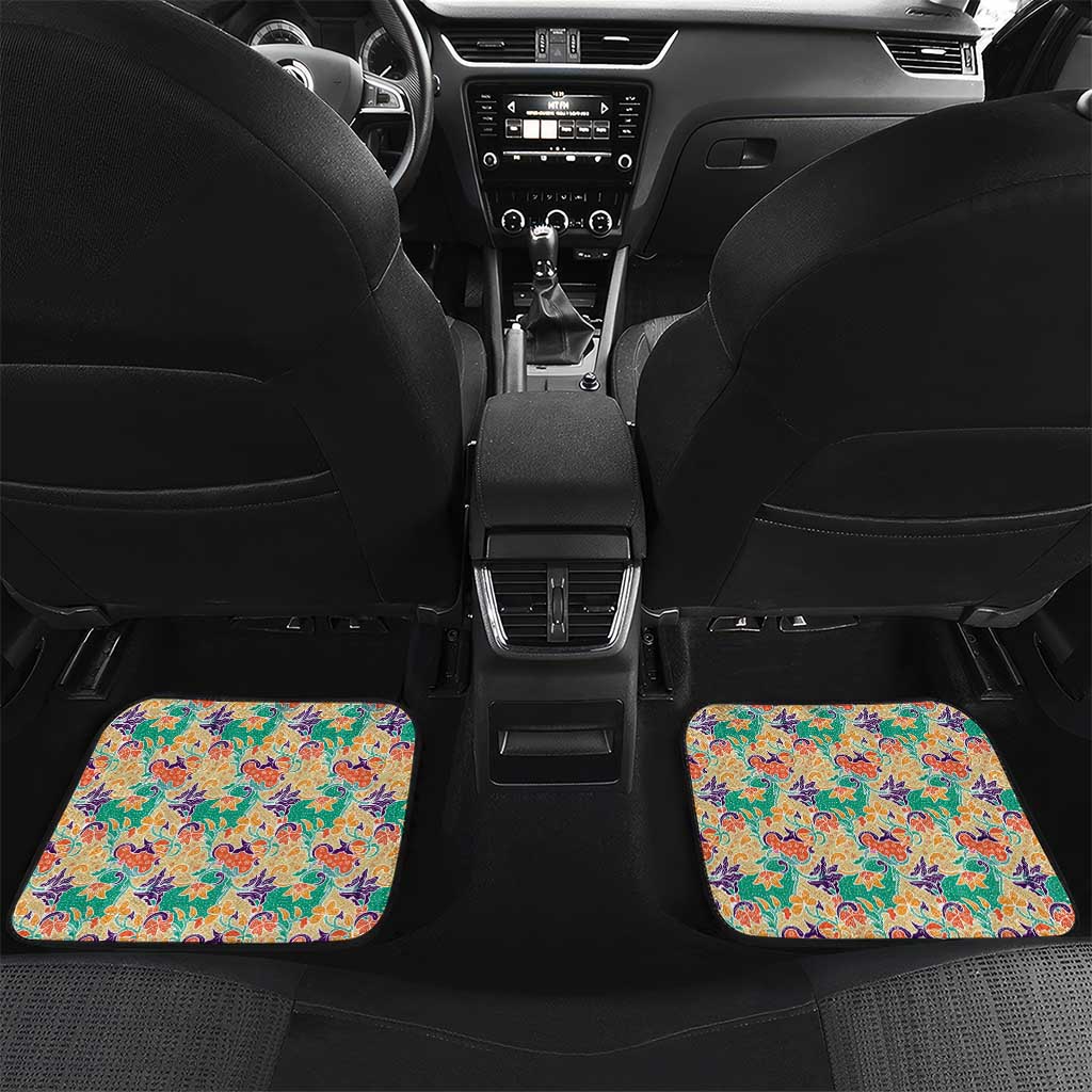 Singapore Christmas Car Mats with Skyline Batik Patterns Landmark Silhouettes and Festive Design - Wonder Print Shop