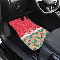 Singapore Christmas Car Mats with Skyline Batik Patterns Landmark Silhouettes and Festive Design - Wonder Print Shop