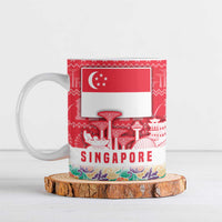 Singapore Christmas Ceramic Mug with Skyline Batik Patterns Landmark Silhouettes and Festive Design - Wonder Print Shop