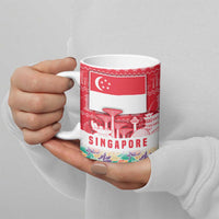 Singapore Christmas Ceramic Mug with Skyline Batik Patterns Landmark Silhouettes and Festive Design - Wonder Print Shop