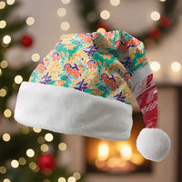 Singapore Christmas Santa Hat with Skyline Batik Patterns Landmark Silhouettes and Festive Design - Wonder Print Shop