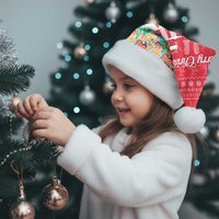 Singapore Christmas Santa Hat with Skyline Batik Patterns Landmark Silhouettes and Festive Design - Wonder Print Shop