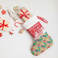 Singapore Christmas Stocking with Skyline Batik Patterns Landmark Silhouettes and Festive Design - Wonder Print Shop