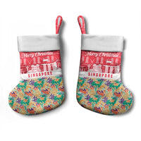 Singapore Christmas Stocking with Skyline Batik Patterns Landmark Silhouettes and Festive Design - Wonder Print Shop