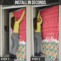 Singapore Christmas Door Cover with Skyline Batik Patterns Landmark Silhouettes and Festive Design - Wonder Print Shop