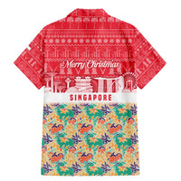 Singapore Christmas Family Matching Mermaid Dress and Hawaiian Shirt with Skyline Batik Patterns Landmark Silhouettes and Festive Design - Wonder Print Shop