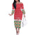 Singapore Christmas Family Matching Off The Shoulder Long Sleeve Dress and Hawaiian Shirt with Skyline Batik Patterns Landmark Silhouettes and Festive Design - Wonder Print Shop