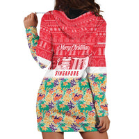 Singapore Christmas Hoodie Dress with Skyline Batik Patterns Landmark Silhouettes and Festive Design - Wonder Print Shop