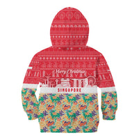 Singapore Christmas Kid Hoodie with Skyline Batik Patterns Landmark Silhouettes and Festive Design - Wonder Print Shop