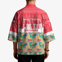 Singapore Christmas Kimono with Skyline Batik Patterns Landmark Silhouettes and Festive Design - Wonder Print Shop