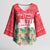 Singapore Christmas Kimono Sleeve Blouse with Skyline Batik Patterns Landmark Silhouettes and Festive Design - Wonder Print Shop