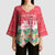 Singapore Christmas Kimono Sleeve Blouse with Skyline Batik Patterns Landmark Silhouettes and Festive Design - Wonder Print Shop