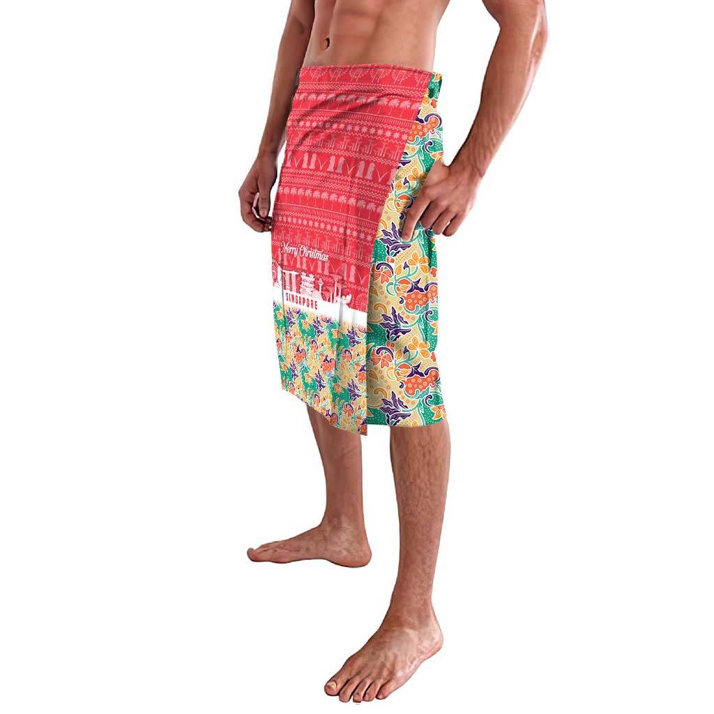 Singapore Christmas Lavalava with Skyline Batik Patterns Landmark Silhouettes and Festive Design - Wonder Print Shop