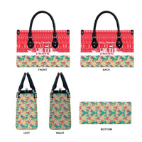 Singapore Christmas Leather Bag with Skyline Batik Patterns Landmark Silhouettes and Festive Design - Wonder Print Shop