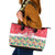 Singapore Christmas Leather Tote Bag with Skyline Batik Patterns Landmark Silhouettes and Festive Design - Wonder Print Shop