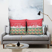 Singapore Christmas Pillow Cover with Skyline Batik Patterns Landmark Silhouettes and Festive Design - Wonder Print Shop