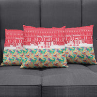 Singapore Christmas Pillow Cover with Skyline Batik Patterns Landmark Silhouettes and Festive Design - Wonder Print Shop