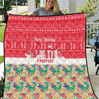 Singapore Christmas Quilt with Skyline Batik Patterns Landmark Silhouettes and Festive Design - Wonder Print Shop