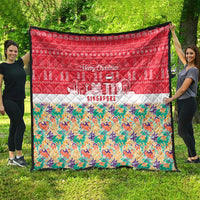 Singapore Christmas Quilt with Skyline Batik Patterns Landmark Silhouettes and Festive Design - Wonder Print Shop
