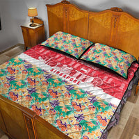 Singapore Christmas Quilt Bed Set with Skyline Batik Patterns Landmark Silhouettes and Festive Design - Wonder Print Shop