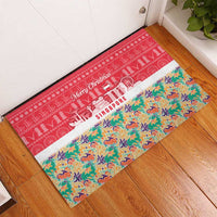 Singapore Christmas Rubber Doormat with Skyline Batik Patterns Landmark Silhouettes and Festive Design - Wonder Print Shop