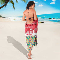 Singapore Christmas Sarong with Skyline Batik Patterns Landmark Silhouettes and Festive Design - Wonder Print Shop