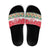 Singapore Christmas Slide Sandals with Skyline Batik Patterns Landmark Silhouettes and Festive Design - Wonder Print Shop