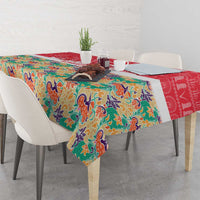 Singapore Christmas Tablecloth with Skyline Batik Patterns Landmark Silhouettes and Festive Design - Wonder Print Shop