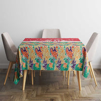 Singapore Christmas Tablecloth with Skyline Batik Patterns Landmark Silhouettes and Festive Design - Wonder Print Shop