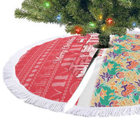 Singapore Christmas Tree Skirt with Skyline Batik Patterns Landmark Silhouettes and Festive Design - Wonder Print Shop