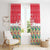 Singapore Christmas Window Curtain with Skyline Batik Patterns Landmark Silhouettes and Festive Design - Wonder Print Shop