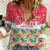Singapore Christmas Women Casual Shirt with Skyline Batik Patterns Landmark Silhouettes and Festive Design - Wonder Print Shop