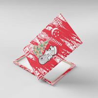 Singapore Christmas Canvas Wall Art with Merlion Santa Hat Batik Christmas Tree and City Skyline Design - Wonder Print Shop