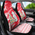 Singapore Christmas Car Seat Cover with Merlion Santa Hat Batik Christmas Tree and City Skyline Design - Wonder Print Shop