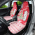Singapore Christmas Car Seat Cover with Merlion Santa Hat Batik Christmas Tree and City Skyline Design - Wonder Print Shop