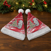 Singapore Christmas Santa Hat with Merlion Santa Hat Batik Christmas Tree and City Skyline Design - Wonder Print Shop