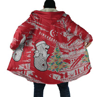 Singapore Christmas Cloak with Merlion Santa Hat Batik Christmas Tree and City Skyline Design - Wonder Print Shop