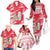 Singapore Christmas Family Matching Off The Shoulder Long Sleeve Dress and Hawaiian Shirt with Merlion Santa Hat Batik Christmas Tree and City Skyline Design - Wonder Print Shop