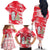 Singapore Christmas Family Matching Off The Shoulder Long Sleeve Dress and Hawaiian Shirt with Merlion Santa Hat Batik Christmas Tree and City Skyline Design - Wonder Print Shop