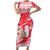 Singapore Christmas Family Matching Short Sleeve Bodycon Dress and Hawaiian Shirt with Merlion Santa Hat Batik Christmas Tree and City Skyline Design - Wonder Print Shop