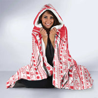 Singapore Christmas Hooded Blanket with Merlion Santa Hat Batik Christmas Tree and City Skyline Design - Wonder Print Shop