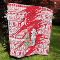 Singapore Christmas Quilt with Merlion Santa Hat Batik Christmas Tree and City Skyline Design - Wonder Print Shop