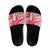 Singapore Christmas Slide Sandals with Merlion Santa Hat Batik Christmas Tree and City Skyline Design - Wonder Print Shop