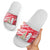 Singapore Christmas Slide Sandals with Merlion Santa Hat Batik Christmas Tree and City Skyline Design - Wonder Print Shop