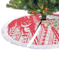 Singapore Christmas Tree Skirt with Merlion Santa Hat Batik Christmas Tree and City Skyline Design - Wonder Print Shop