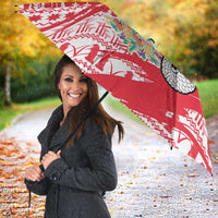 Singapore Christmas Umbrella with Merlion Santa Hat Batik Christmas Tree and City Skyline Design - Wonder Print Shop