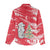 Singapore Christmas Women Casual Shirt with Merlion Santa Hat Batik Christmas Tree and City Skyline Design - Wonder Print Shop