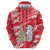 Singapore Christmas Zip Hoodie with Merlion Santa Hat Batik Christmas Tree and City Skyline Design - Wonder Print Shop