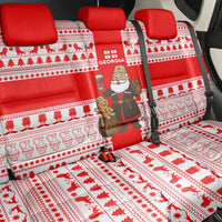 Georgia Christmas Back Car Seat Cover with Santa in Chokha Wine Barrel Gingerbread and Coat of Arms Design - Wonder Print Shop